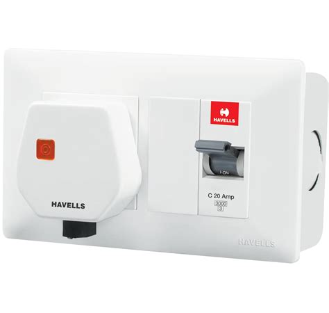 havells modular ac box electrical combo|HAVELLS DBOXX Protected Socket AC Box MCB (1) .